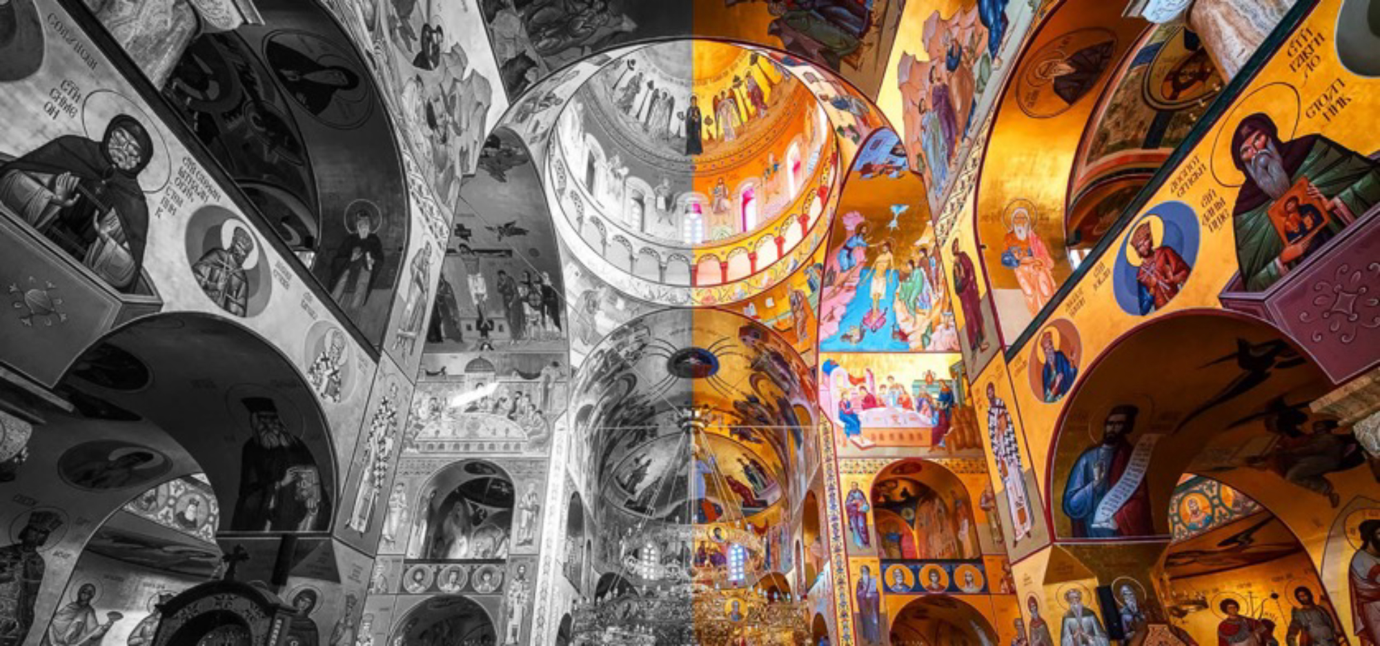 Black and white church